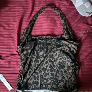 NWT Reformation Molly knit halter top leopard